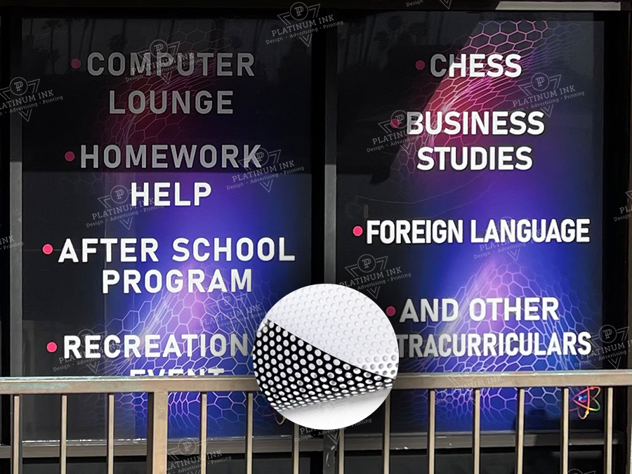perforated window vinyl printing